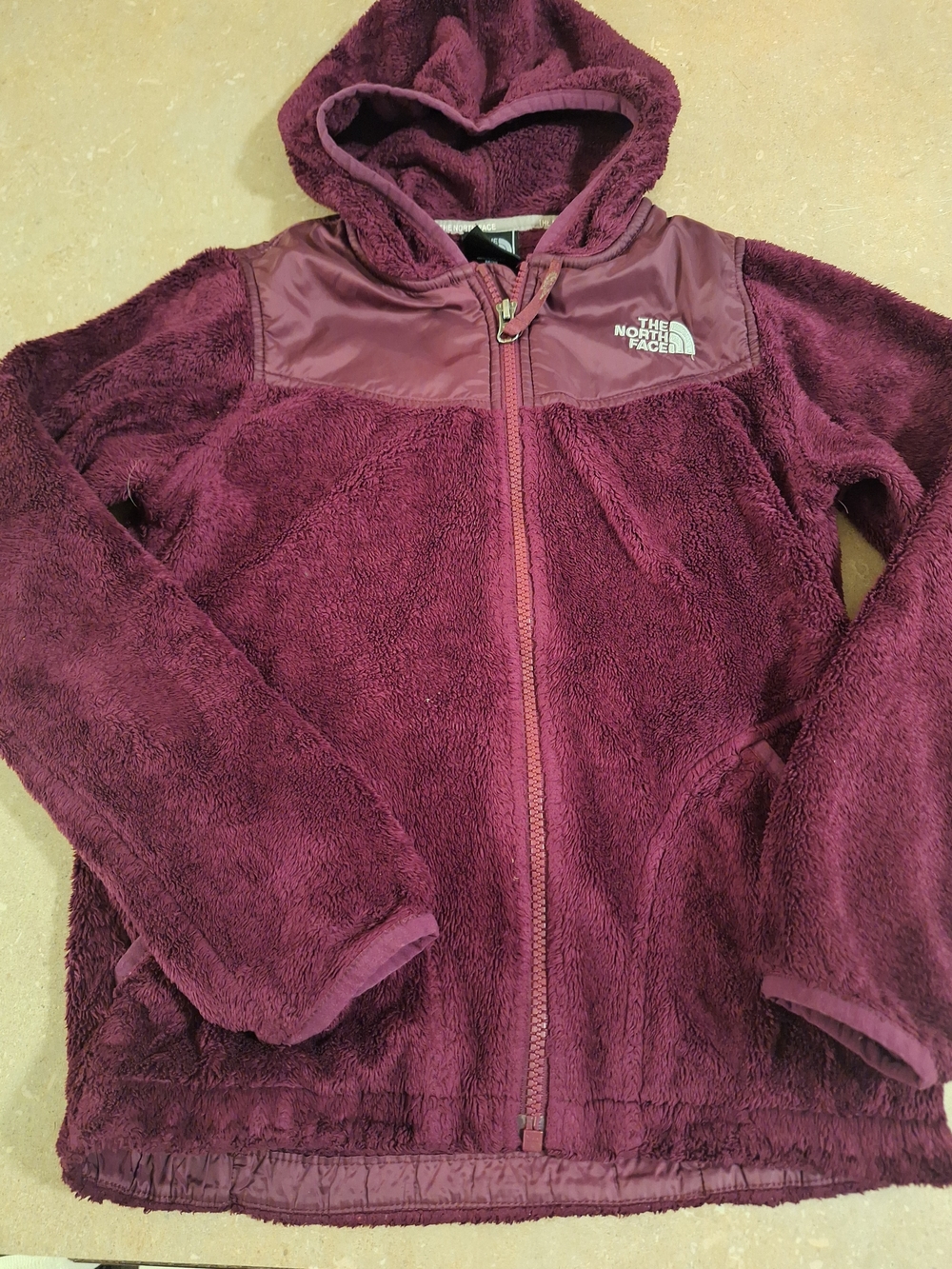 The North Face Kids Hooded Fuzzy Fleece Jacket - Plum